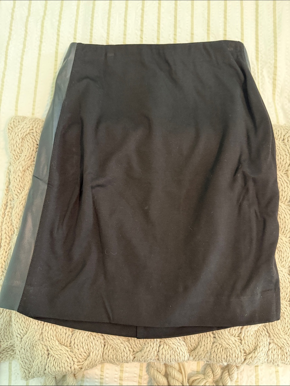 bebe Black Mini Skirt with Gray Side Panel